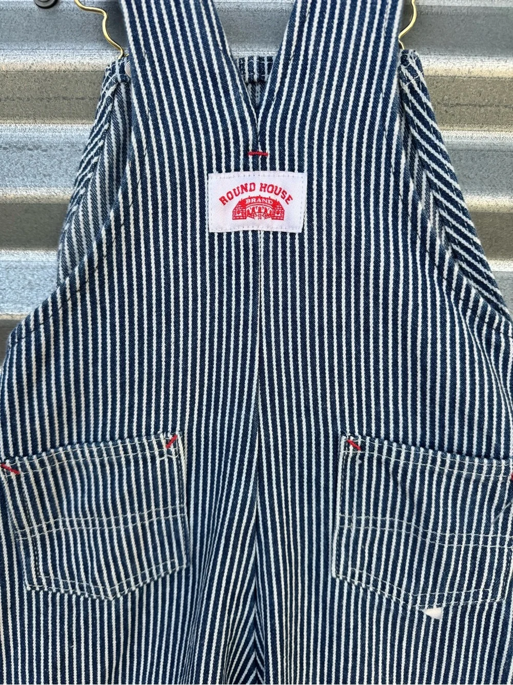 Kids Navy Stripe Overalls